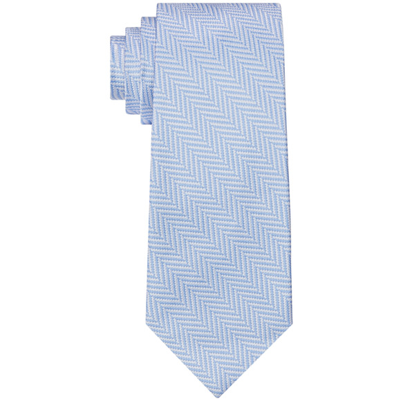 Tommy Hilfiger Men Wide Newport Herringbone Tie Blue - Picture 1 of 1